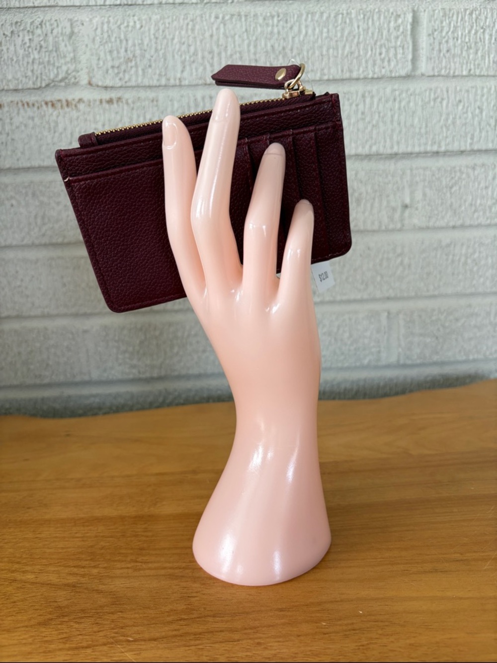Ophelia Roe Burgundy faux leather Card Wallet coin purse ID wallet Compact - Picture 2 of 7